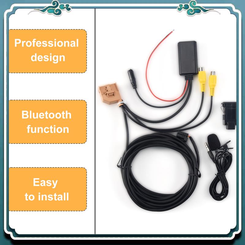 Audio Music Only - พรีเมี่ยม 12V MMI 2G รถบลูทูธอะแดปเตอร์สายเคเบิลอะแดปเตอร์เสียงเพลง MIC