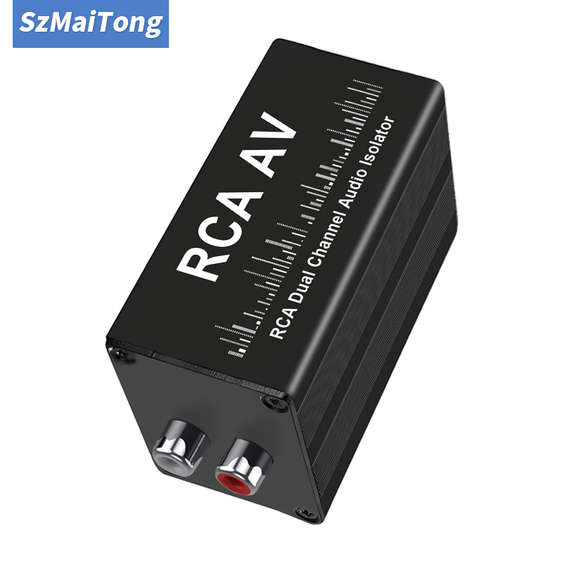 Audio To Music - ตัวกรองสัญญาณเสียงระดับมืออาชีพ ตัวแยกสัญญาณกราวด์ลูป 2 ช่อง RCA แบบพกพา