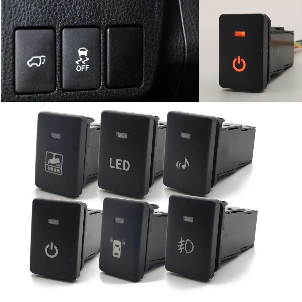 Audio Music Recorder - ไฟตัดหมอก LED สำหรับรถยนต์ปุ่มเปิดปิดจอดรถกล้องวิดีโอเรดาร์ปุ่มสวิตช์เพลงพร้อมสายสำหรับ Suzuki Jimny 2019