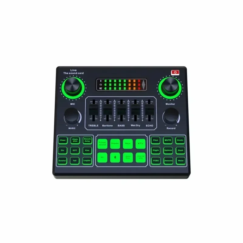 Audio Music Changer - V9SJ ภายนอก Audio Mixer การ์ดเสียงสดโทรศัพท์มือถือเปลี่ยนเสียงคาราโอเกะ Broadcast