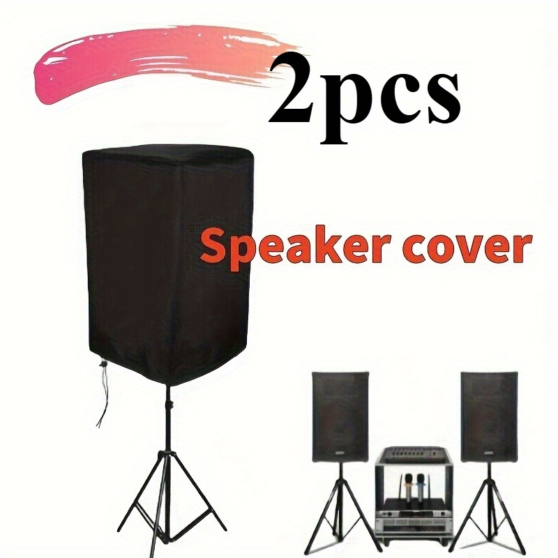Audio Music Only - 2 ชิ้น ผ้าคลุมลำโพงผ้าอ็อกซ์ฟอร์ดสีดำ ผ้าคลุมป้องกันฝุ่นอเนกประสงค์ เหมาะสำหรับบ้าน กลางแจ้ง
