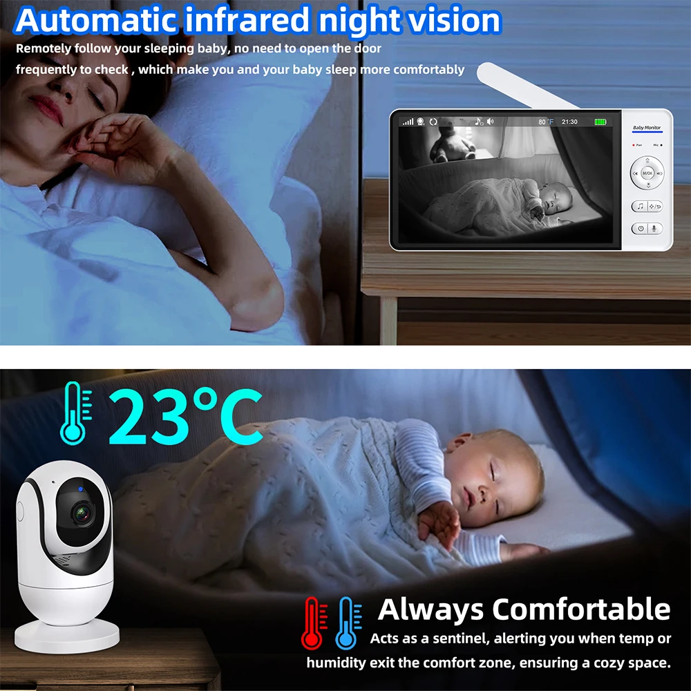 ไม่มี WiFi 7 นิ้ว Baby Monitor - Audio Music Video บทวิจารณ์และราคา