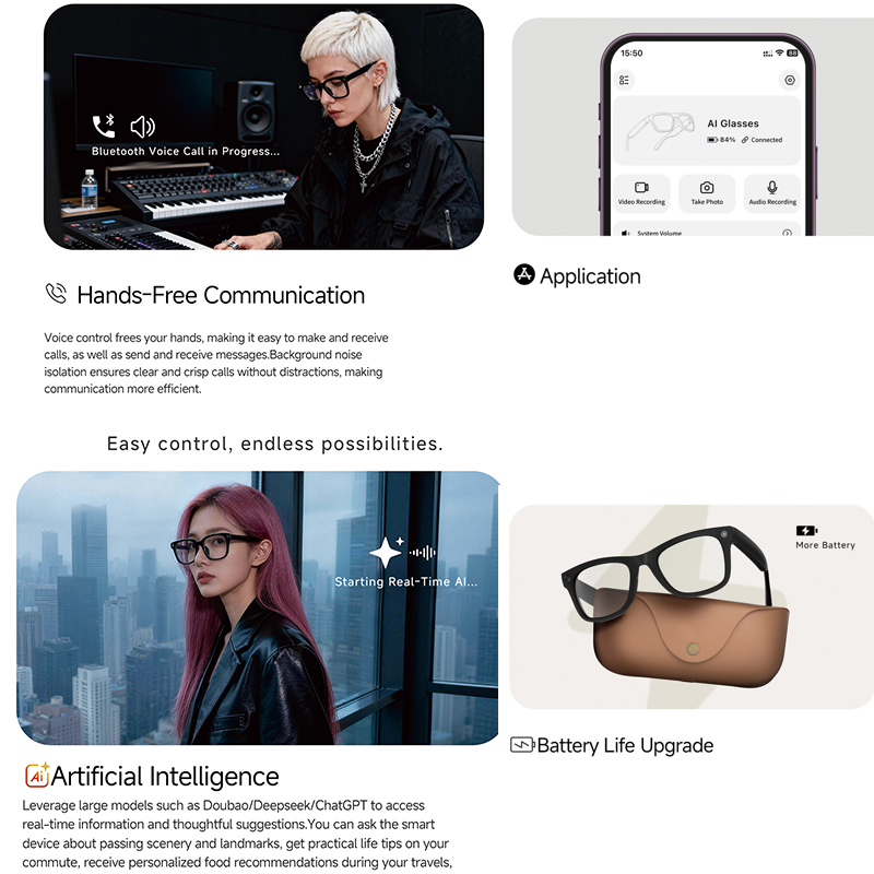 แว่นตาอัจฉริยะ AI ปี 2026 กล้อ - Audio Music Video บทวิจารณ์และราคา