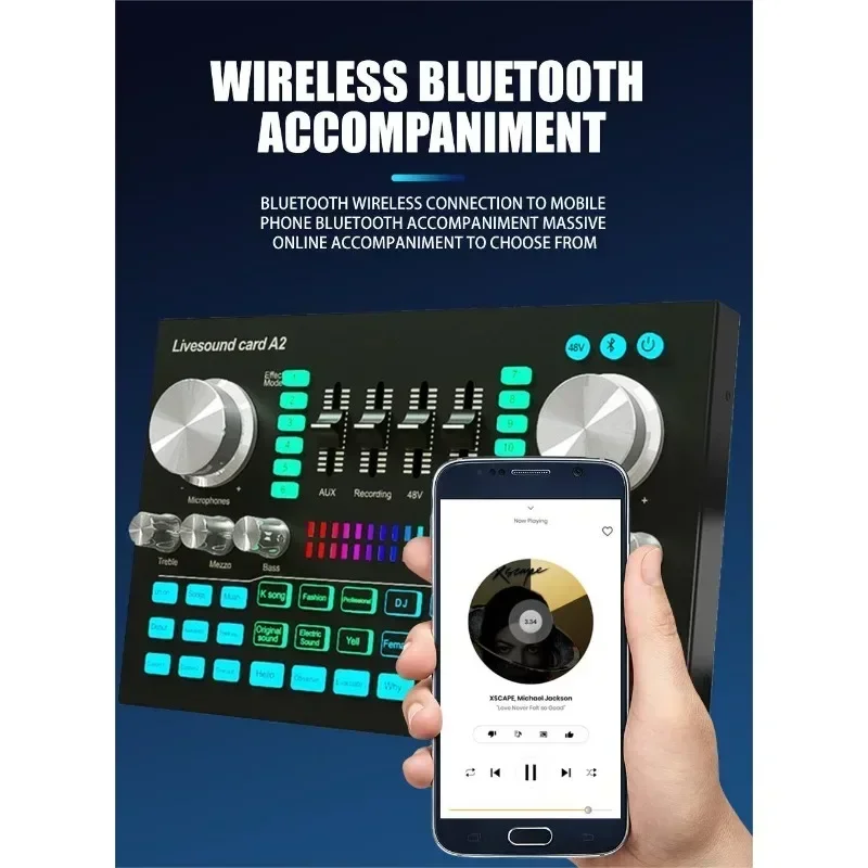 A2 การ์ดเสียงการ์ดเสียงสดบลูทู - Audio Music Mixer บทวิจารณ์และราคา