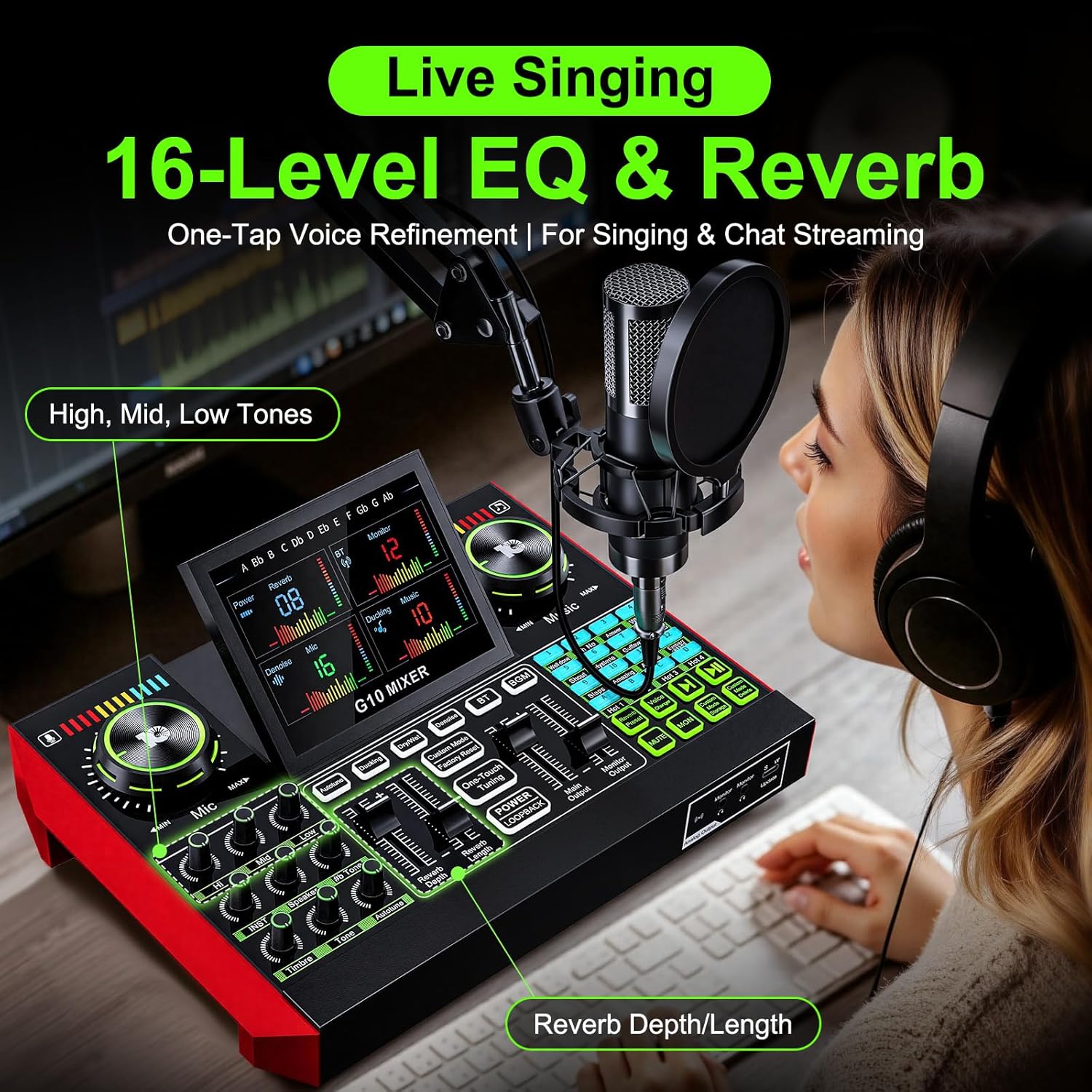 Tenlamp G10 อุปกรณ์มิกเซอร์เสี - Audio Music Mixer บทวิจารณ์และราคา