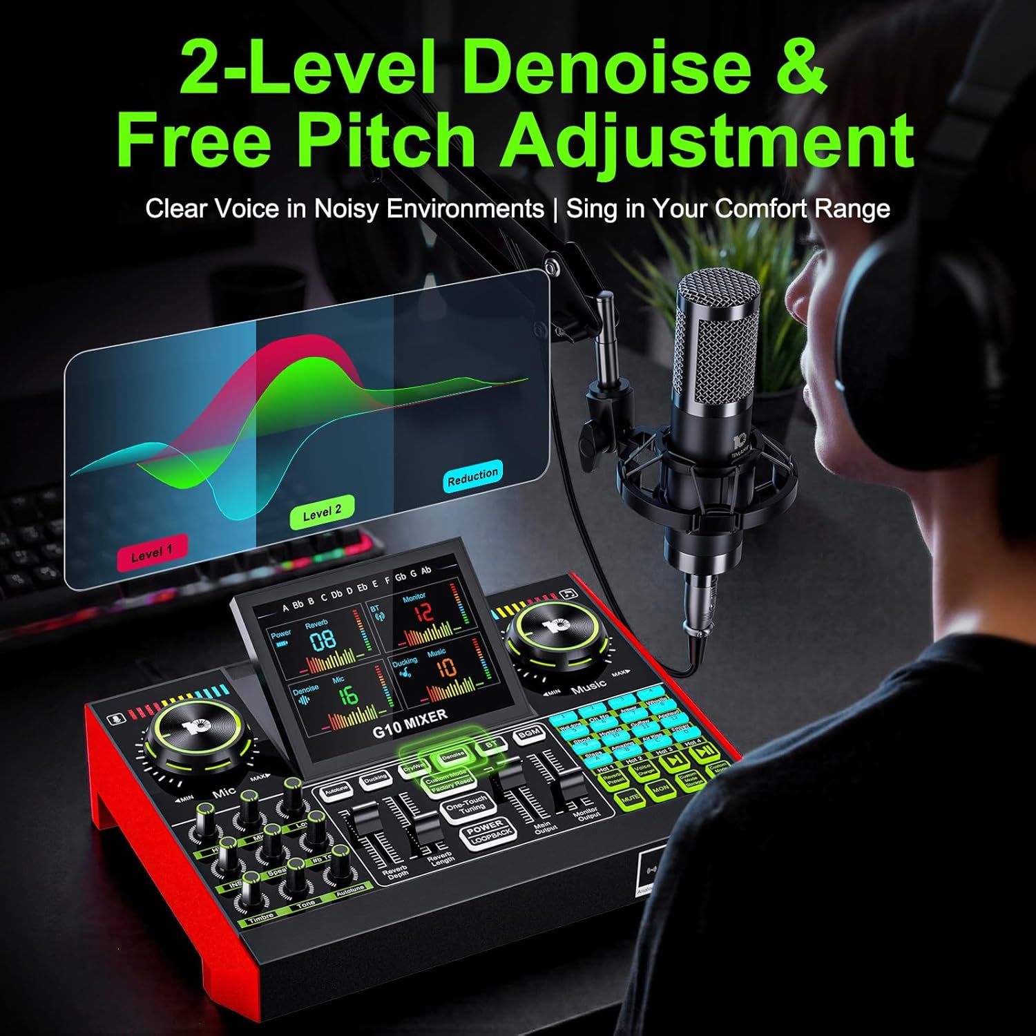 Tenlamp G10 อุปกรณ์มิกเซอร์เสี - Audio Music Mixer บทวิจารณ์และราคา