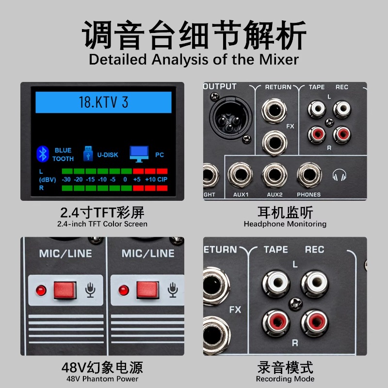 GAX-HLM80 เครื่องผสมเสียงสีเขี - Audio Music Mixer บทวิจารณ์และราคา